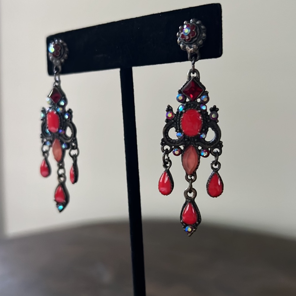 Red vintage earrings